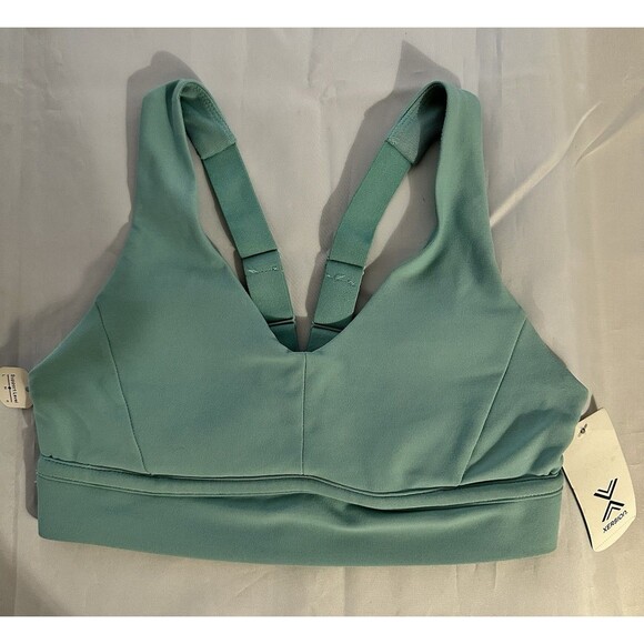 Xersion Move Medium Support Racerback Sports Bra Aqua Ocean Size S NWT - Picture 1 of 6